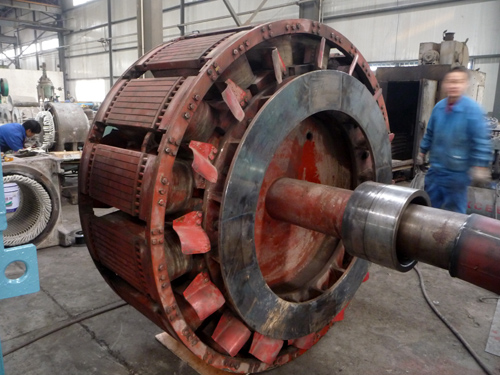 發(fā)電機轉子換軸